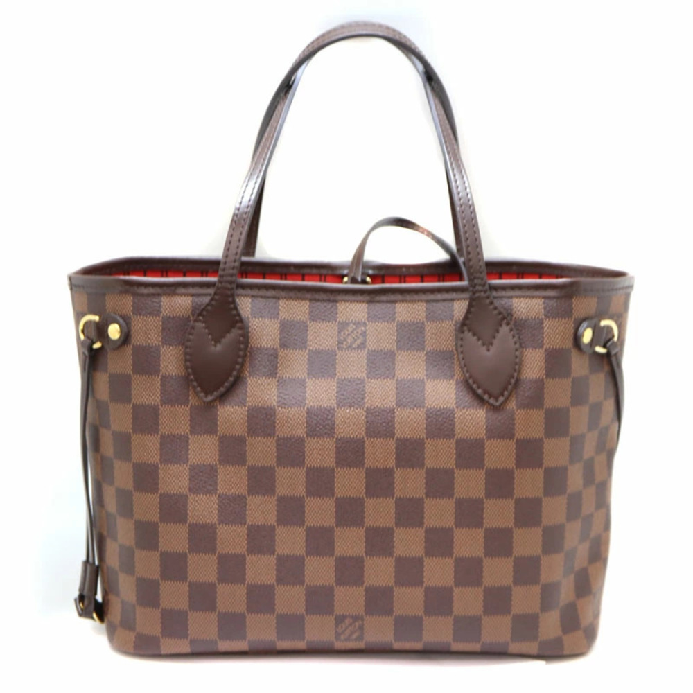 LOUIS VUITTON Neverfull Tote Bag Damier Canvas Ebene Brown LV - Picture 2 of 6